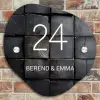 Zwarte houtblokken - Klassiek Naambord Organisch middel -sfeer10