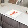 Kreeft - Waterverf - Aquarel - Oranje Inductie beschermer vinyl 3mm middel -sfeer8