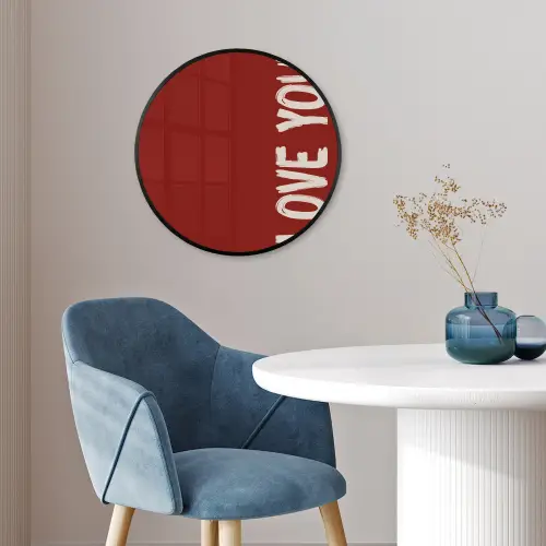 Schuin - Loveyou - Rood Fotolijst rond zonder passe partout klein -sfeer2