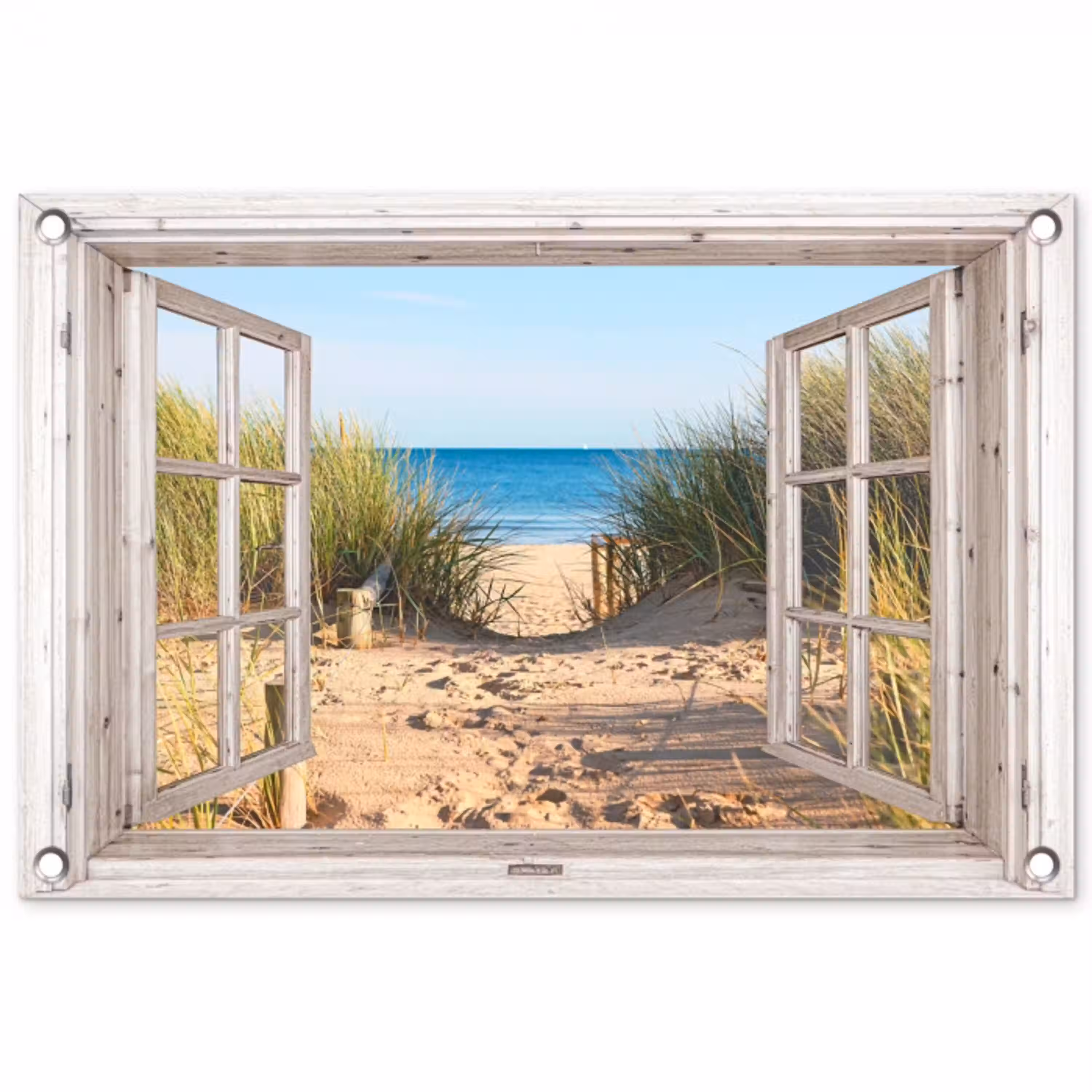 Uitzicht op Strandpad tussen duinen tuinposter los doek klein -3d