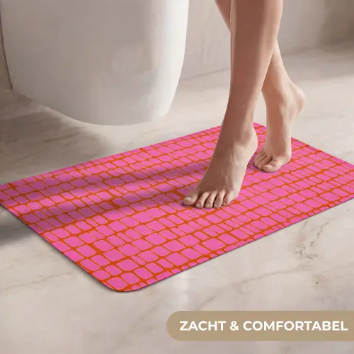 Organisch - Raster - Roze WCmat klein 1009 -USP_ZachtNL