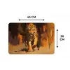 Tijger - Geschilderd - Oranje - Penseelstreken Placemat vinyl groot -specs