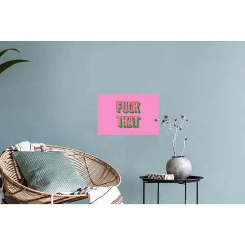 Tekst - Bold - Roze Muursticker klein -plant
