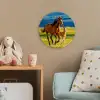 Paarden - Gras - Dieren - Landschap - Natuur Wandcirkel kunststof plaat 5mm dik klein -tsfeer1_kind