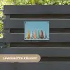 Strandparasols - Blauwe lucht - Kleurrijk tuinposter los doek klein -sfeer3