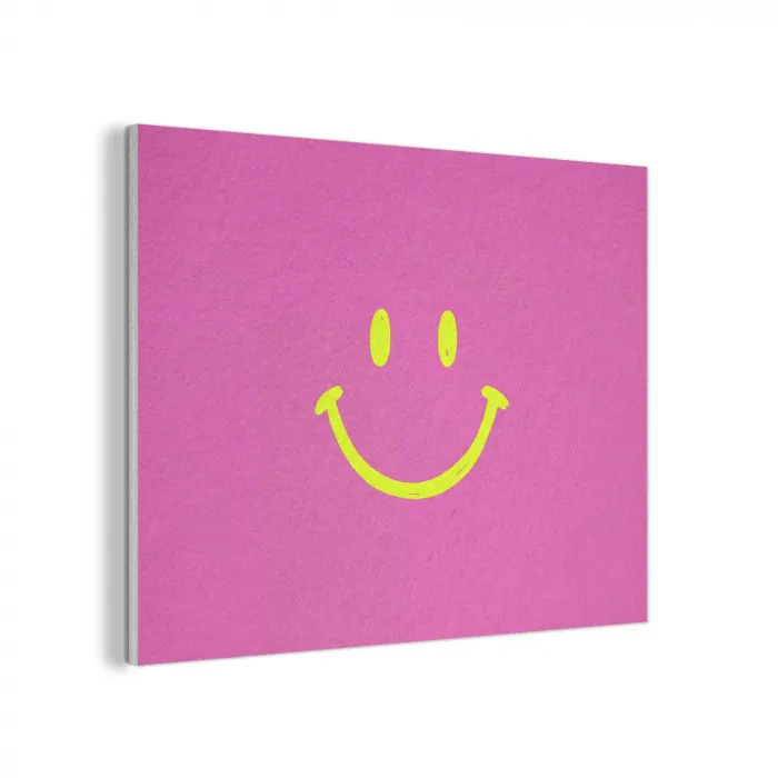 Smiley - Vrolijk - Roze PET vilt klein -3d