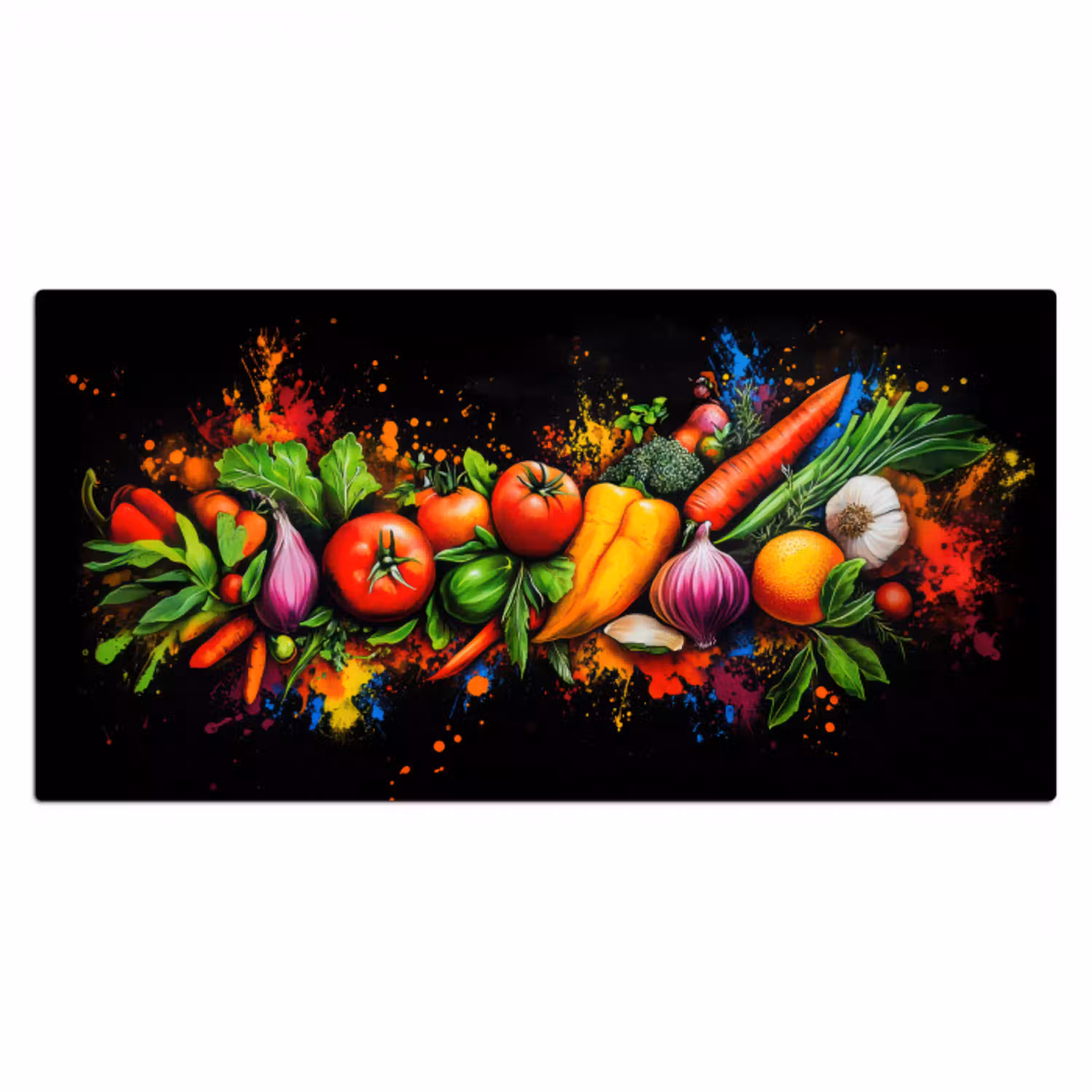 Groente - Eten - Kruiden - Graffiti - Koken Muismat XXL klein -3d_leeg