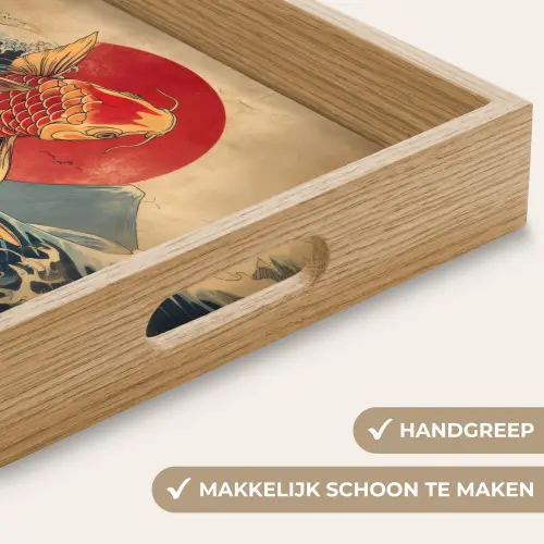 Koi - Zee - Golven - Zon Dienblad Rechthoek middel -USP_HandgreepNL