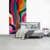 Vormen - Bochten - Kleurrijk - Abstract fotobehang vinyl groot -slaapkamer
