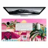 Stad - Roze - Palmbomen Muismat XXL klein -3d