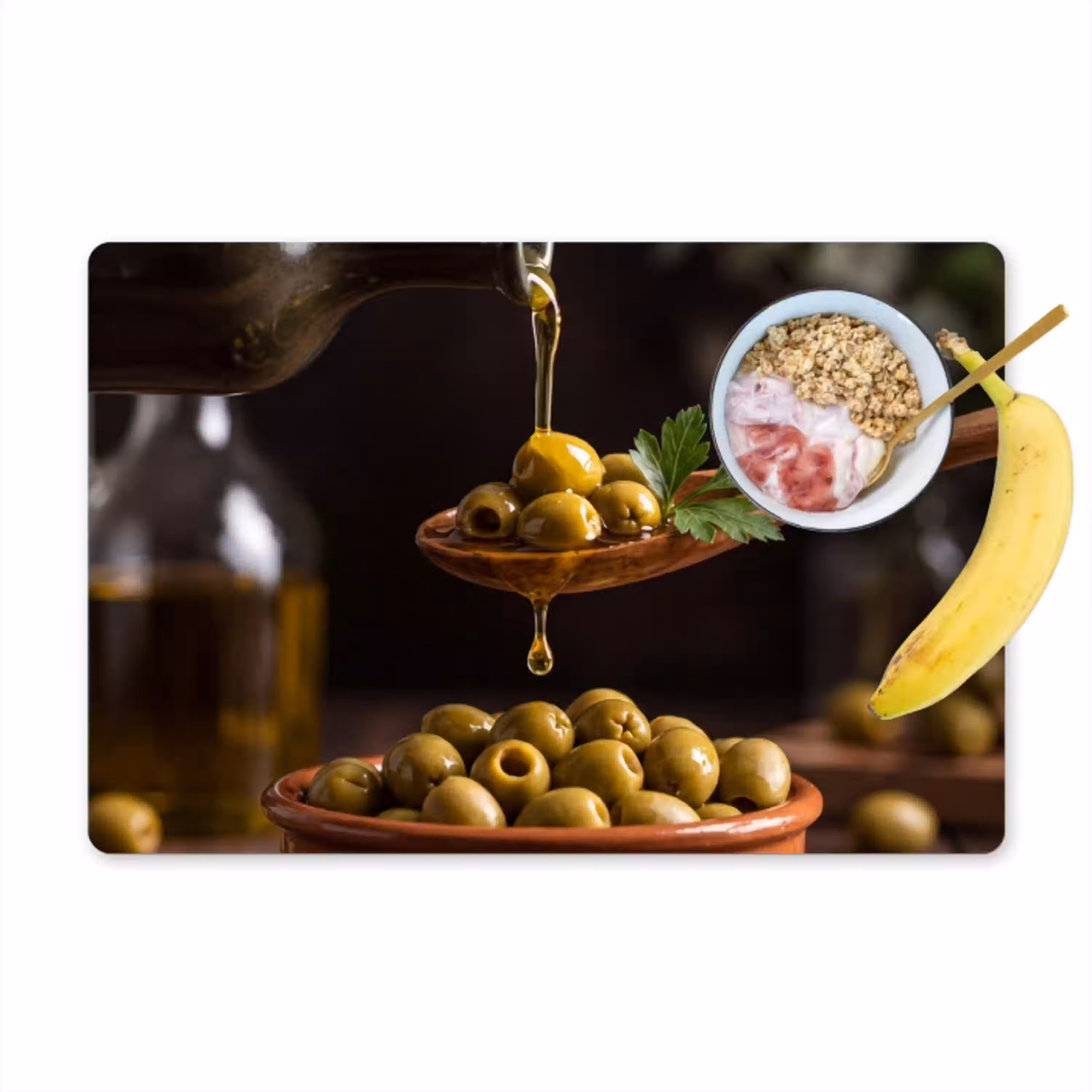 Olijven - Olijfolie - Eten Placemat vinyl groot -zzzproduct_Kitchenyeah-website