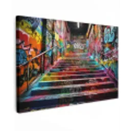 Trap - Graffiti - Kleuren - Kunst canvas 2cm klein -z3d