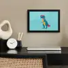 Dinosaurus - Blauw - Zonnebril fotolijst zwart zonder passe partout klein -sfeer1