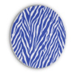 Zebra - Patroon - Kobalt - Blauw Akoestische PET Vilt - Rond klein 838 -3d