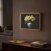 Geel - Tulpen - Vaas - Bloemen Light Box met batterij (Wandlamp) middel -sfeer1