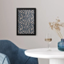 Zebra - Patroon - Blauw - Beige fotolijst zwart zonder passe partout klein 224 -sfeer4