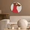 Silhouet - Hond - Trui - Rood Akoestische PET Vilt - Rond klein -sfeer1
