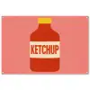 Ketchup - Fles - Rood - Minimalistisch tuinposter los doek groot -3d