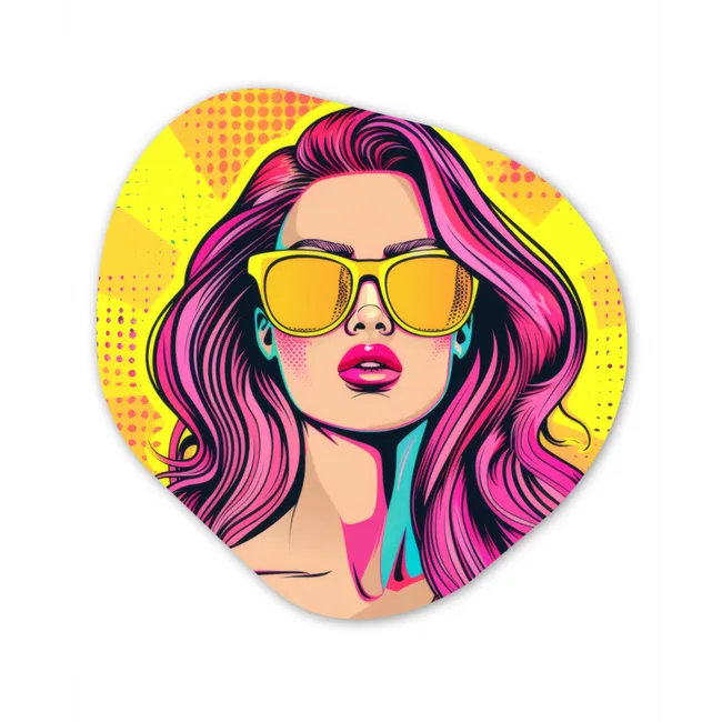 Zonnebril - Vrouw - Zonnig - Geel Wandcirkel Organisch Forex 3mm klein -3d