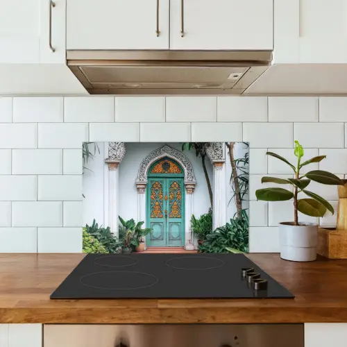 Deur - Patronen - Planten keuken achterwand spatscherm klein -sfeer2