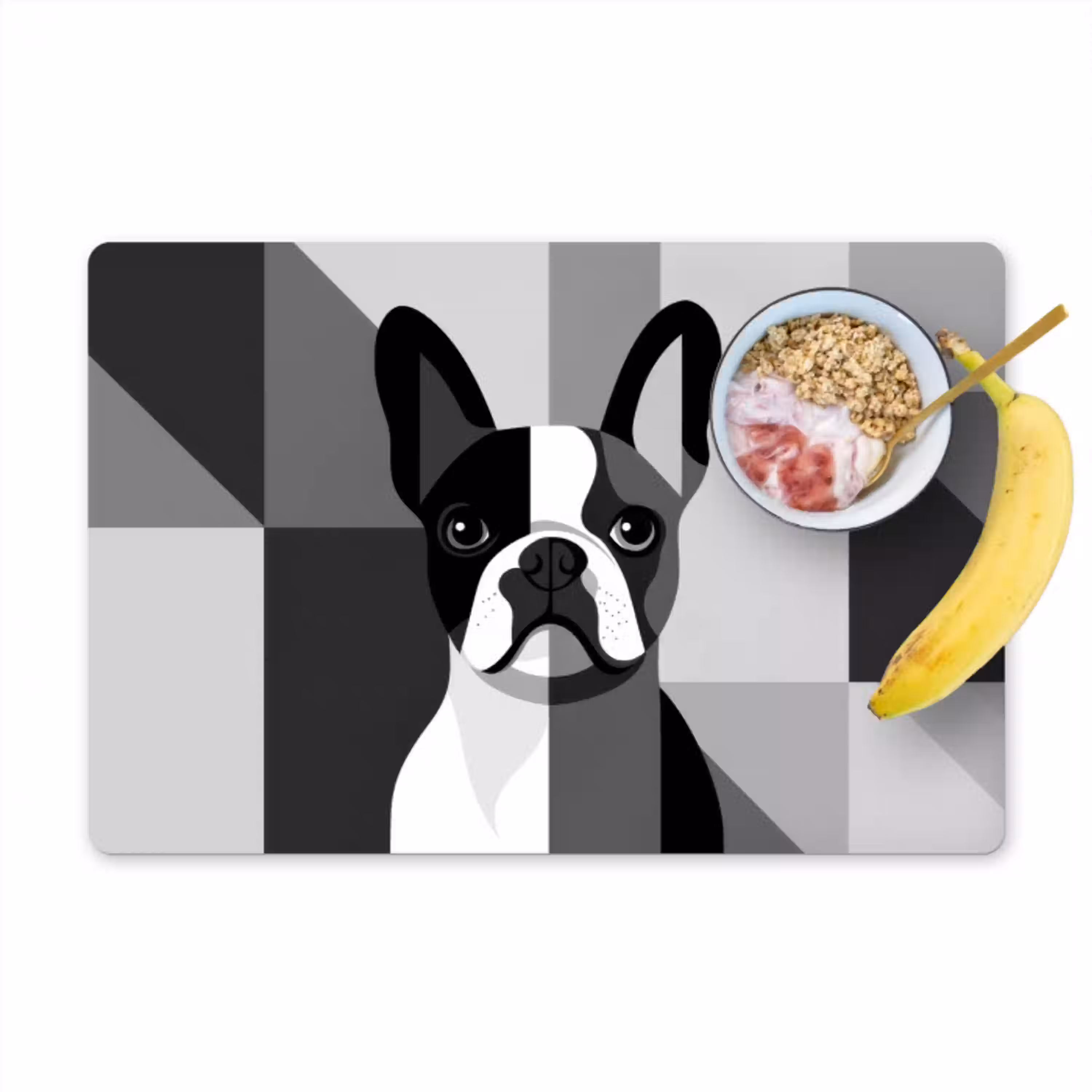 Buldog - Zwart - Abstract - Vlakken Placemat vinyl groot -zzzproduct_Kitchenyeah-website