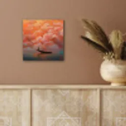 Zee - Boot - Wolken - Oranje aluminium wit klein -sfeer4