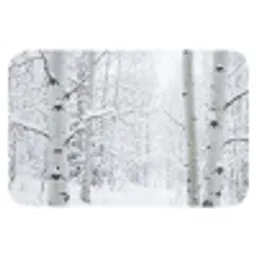 Berkenbomen - Sneeuw - Winter - Bos - Wit Badmat klein -3d