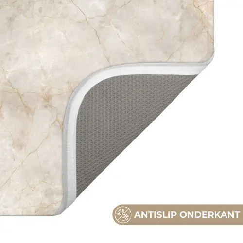 Lichtbeige - Goudbruine Nerven - Marmer WCmat klein 1009 -USP_AntislipNL