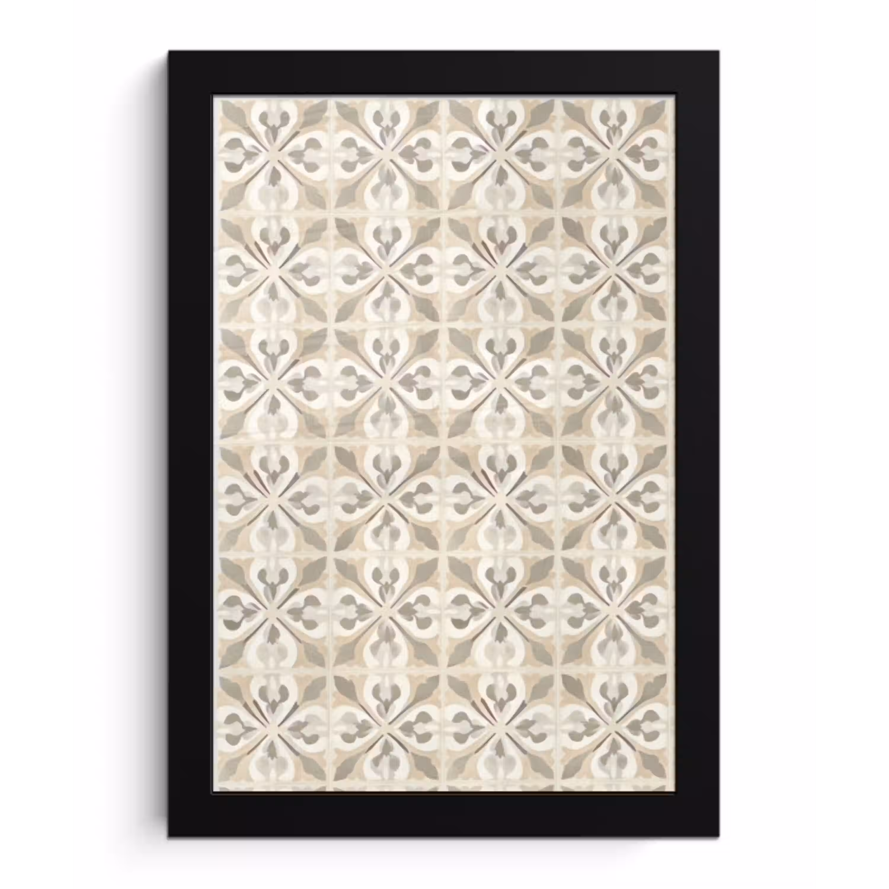 Tegel - Motief - Beige fotolijst zwart zonder passe partout klein 224 -3d