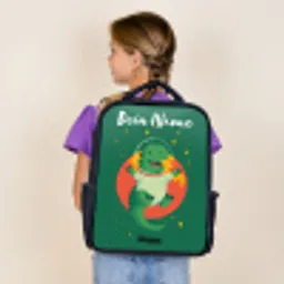 Dino - Planeet - Sterren - Groen Rugzak - Zwart middel -sfeer5