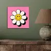 Smiley - Bloem - Roze aluminium wit klein -sfeer2