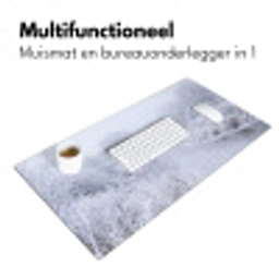 Rivier - Sneeuw - Bos - Winter - Schilderachtig Muismat XXL klein -sfeer4