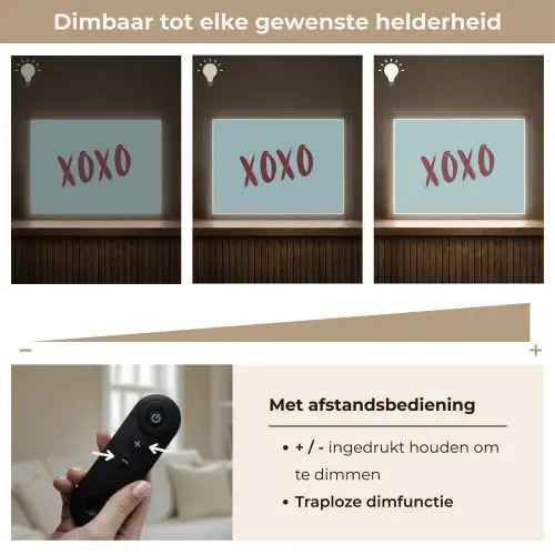 XOXO - Blauw - Rood Light Box met batterij (Wandlamp) middel -USP_dimbaarNL