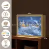 Winteravond - Kerstdorp - Donker Light Box met batterij (Wandlamp) middel -USP_websiteoverzichtNL