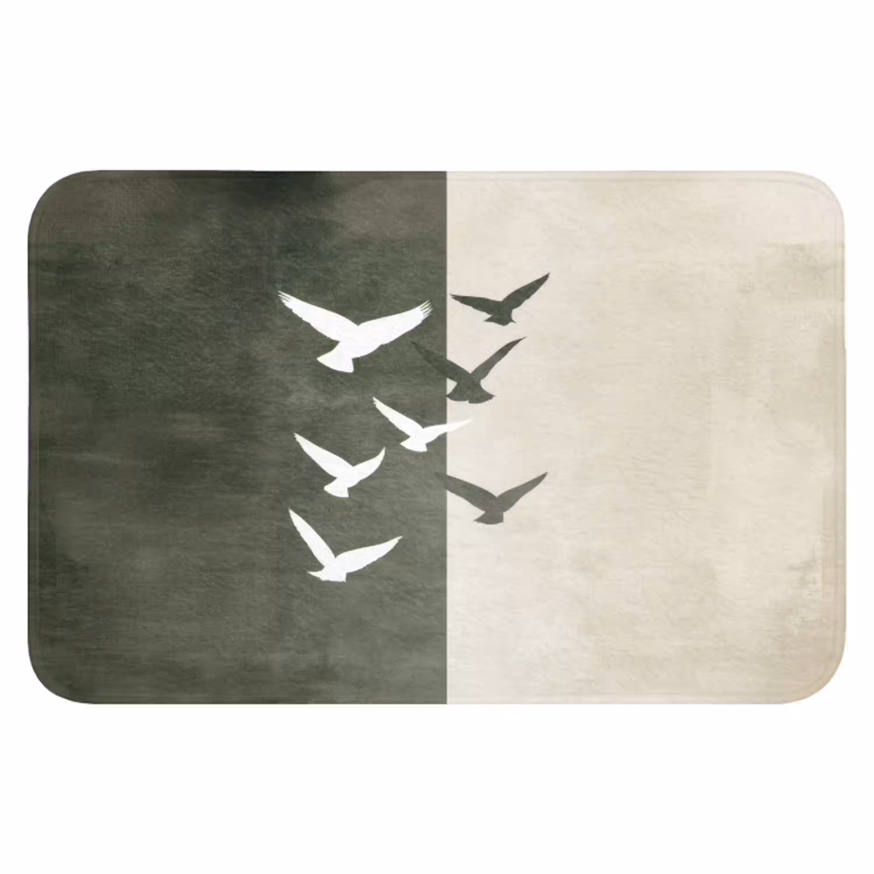 Japandi - Vogel - Groen WCmat klein -3d