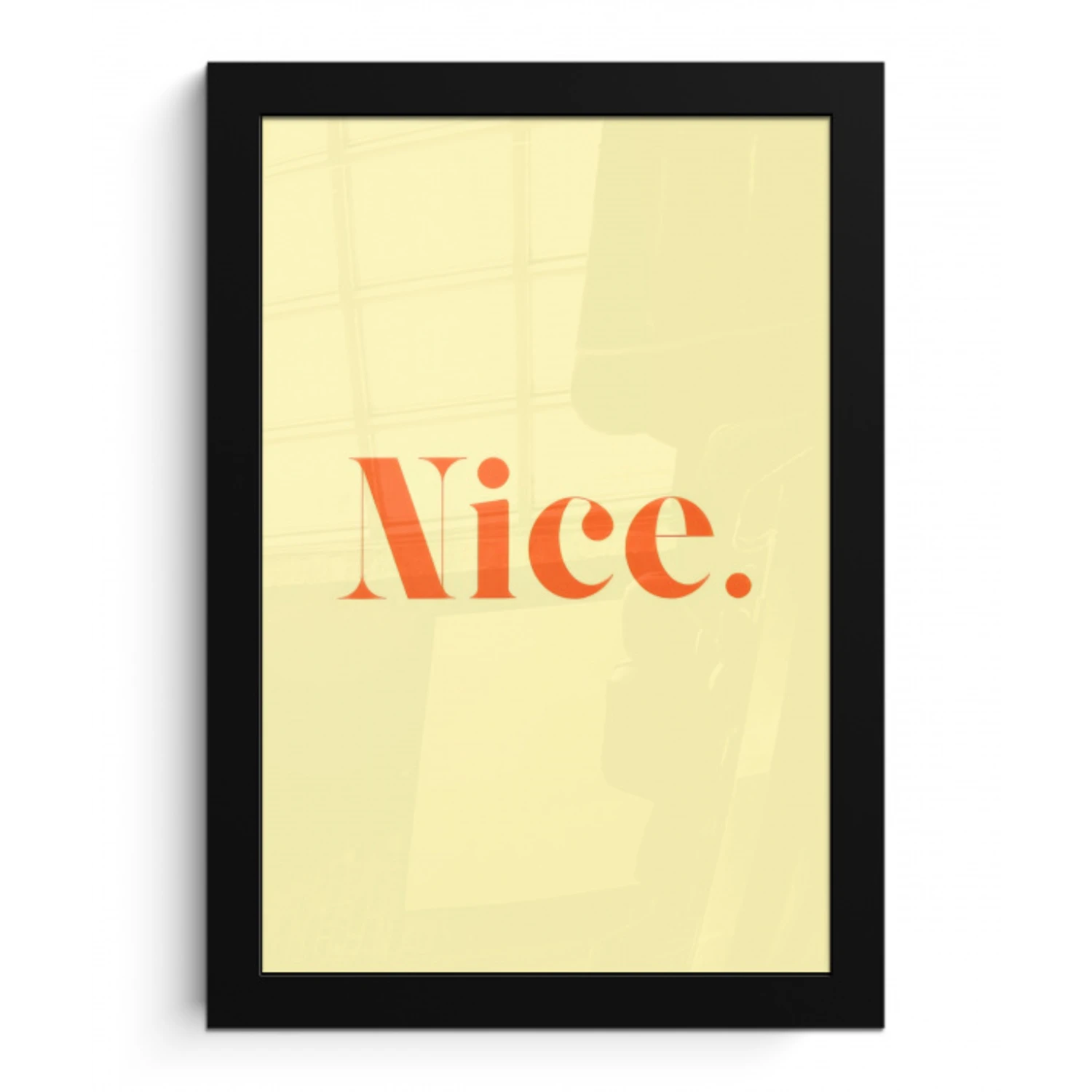 Nice - Oranje - Geel - Minimalistisch fotolijst zwart zonder passe partout klein -3d