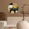 Abstract - Goud - Brons - Vormen - Geometrisch Wandcirkel kunststof plaat 5mm dik klein -sfeer1