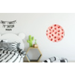 Aardbei - Patroon - Roze Wandcirkel aluminium klein 190 -kinderkamer