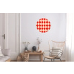 Golvend patroon - Retro - Rood - Beige Wandcirkel aluminium klein 190 -woonkamer