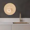 Perzik - Lijntekening - Pit - Beige KitchenYeah - Keuken - Wandcirkel Forex klein -sfeer1
