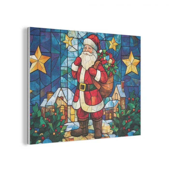 Kerstman - Glas - Kleurrijk PET vilt klein -3d