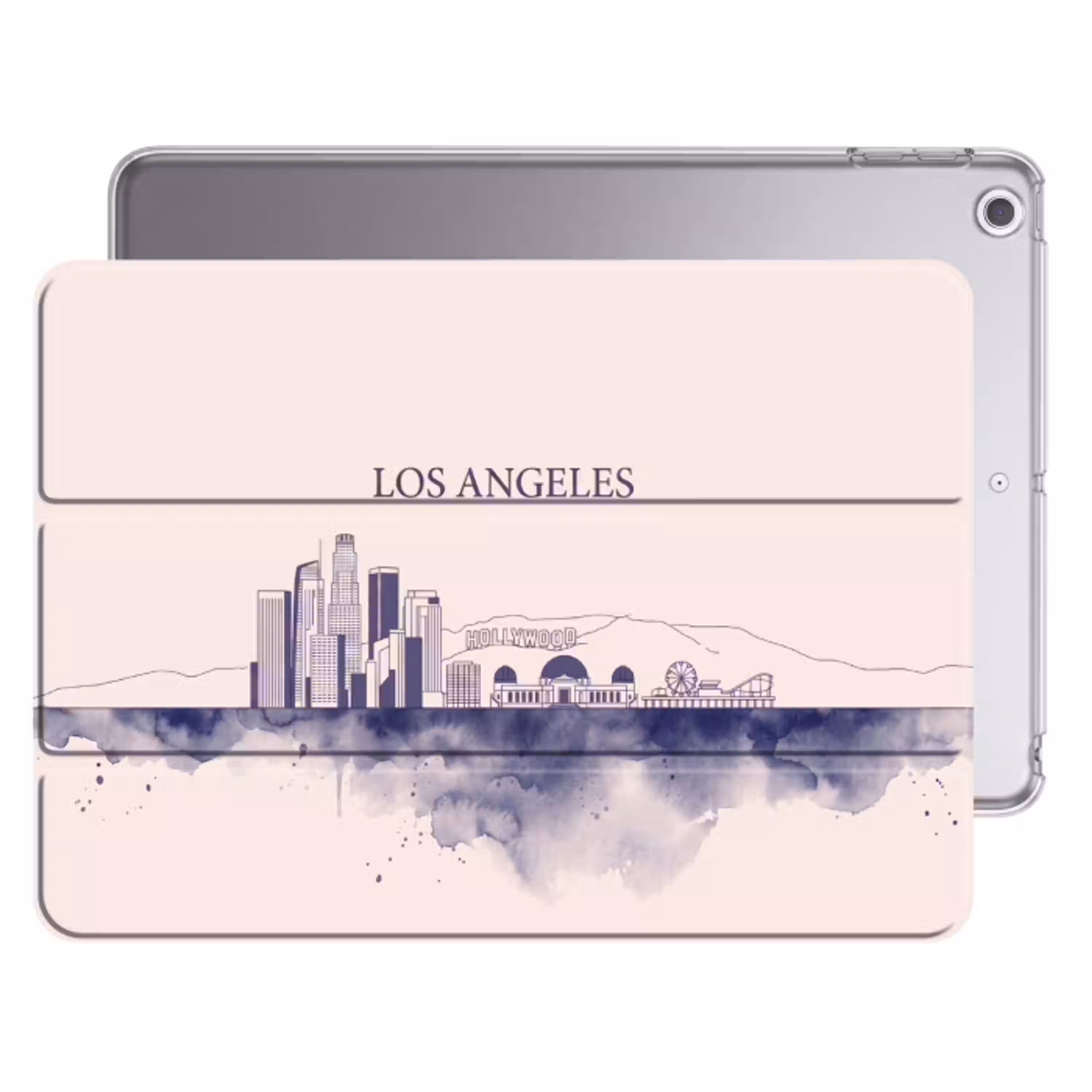 Los Angeles - Skyline - Architectuur - Aquarel - Blauw Apple iPad 2017 middel -threedimensional_3d_global