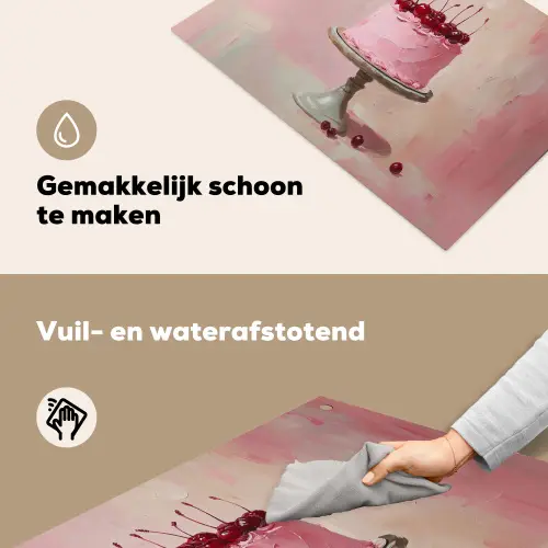 Taart - Pink - Cherry Inductie beschemer met haakjes klein -ky-schoon-nl