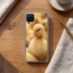 Pijltje - Eend - Natuur - Geel Telefoonhoesje Samsung Galaxy A12 klein -sfeer1