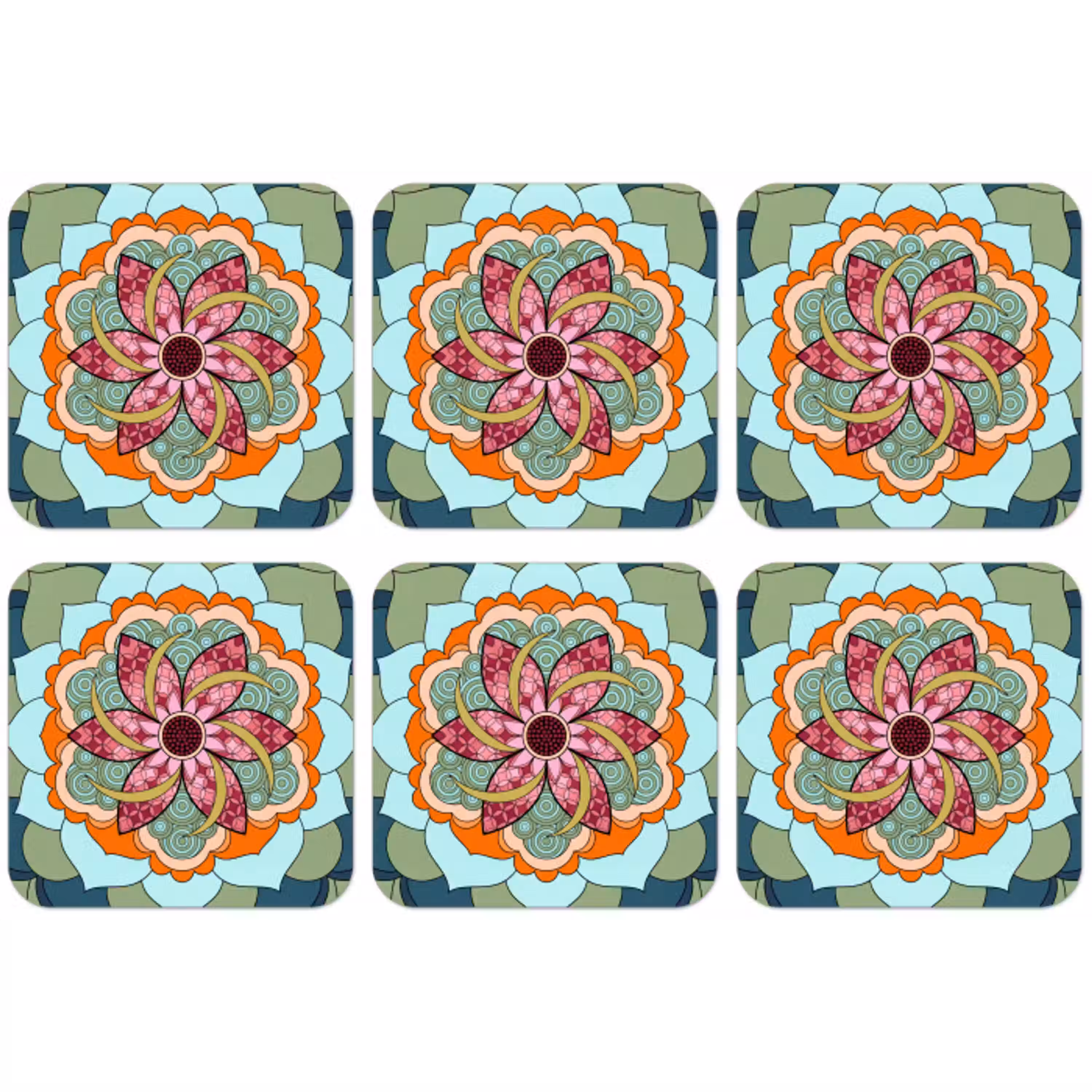 Mandala - Geometrisch - Kunst - Decoratief - Kleurrijk onderzetter kurk middel -zkaufland3dotto