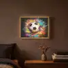 Voetbal - Verf - Kleuren - Zwart - Wit Light Box met batterij (Wandlamp) middel -sfeer4