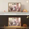 Eenhoorn - Meisje - Roze - Bloemen - Sprookje Light Box met batterij (Wandlamp kind) middel -sfeer3_kind