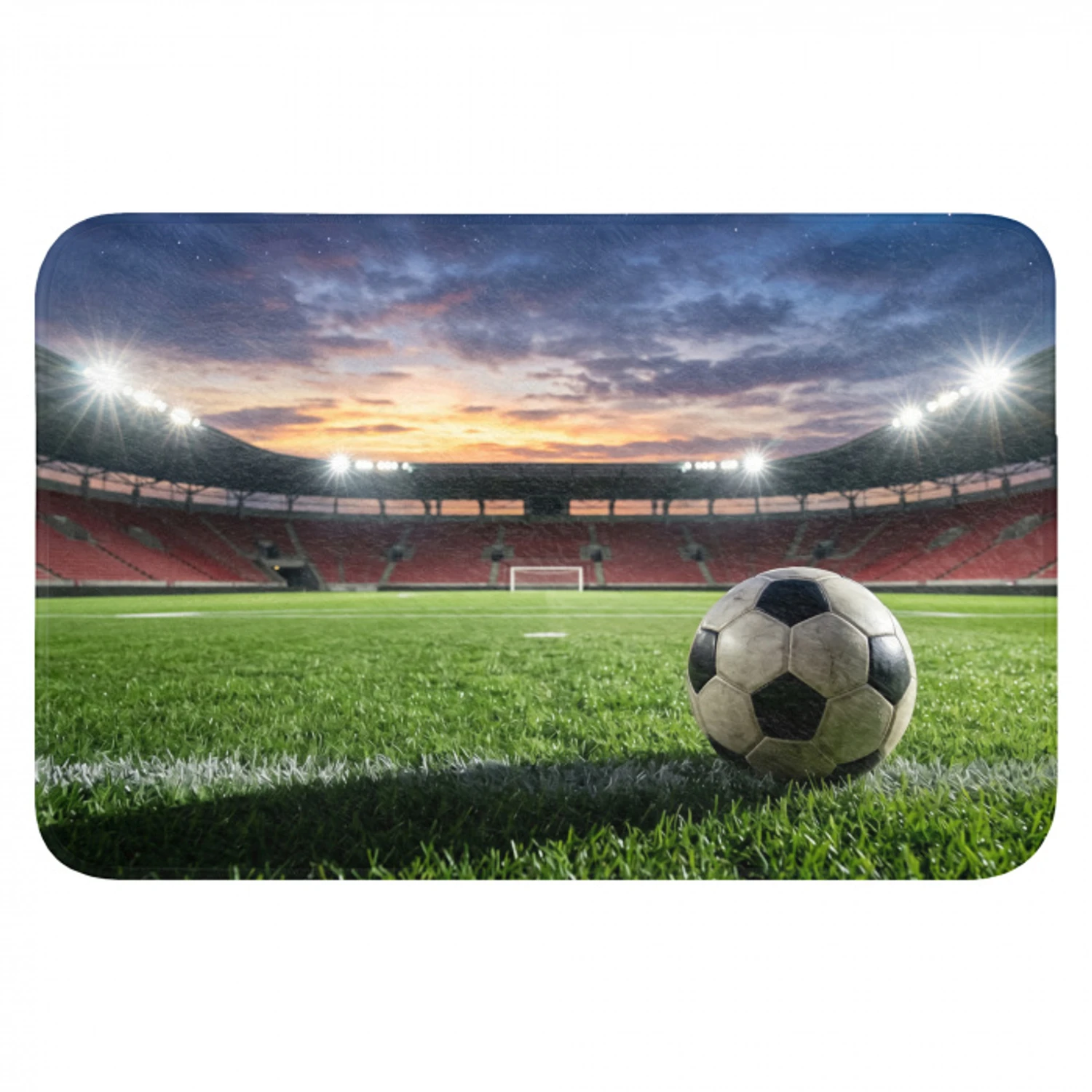 Voetbal - Stadion - Sport - Groen Badmat klein -3d