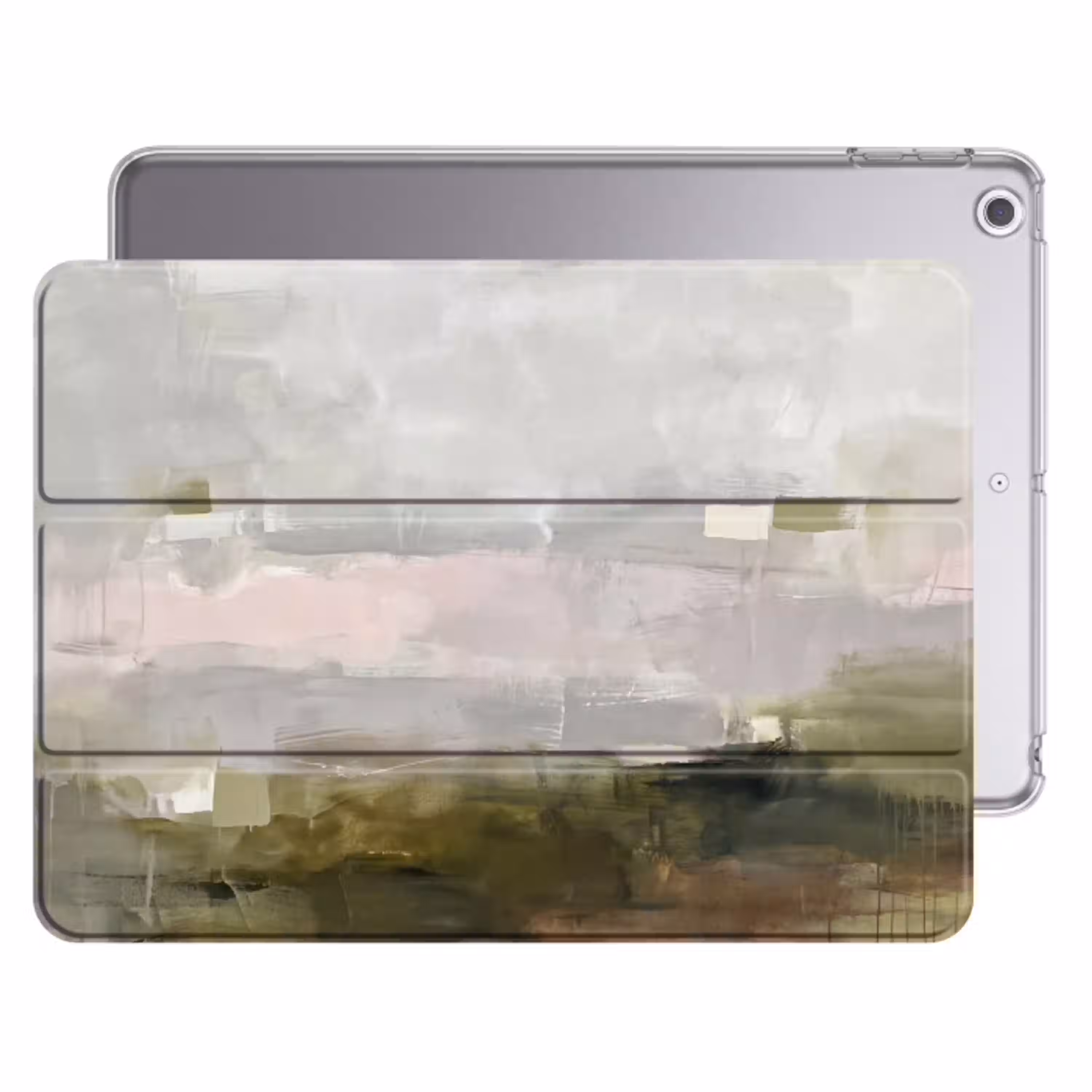 Abstract - Gelaagd - Kunst - Modern - Grijs-Groen Apple iPad 2017 middel -threedimensional_3d_global