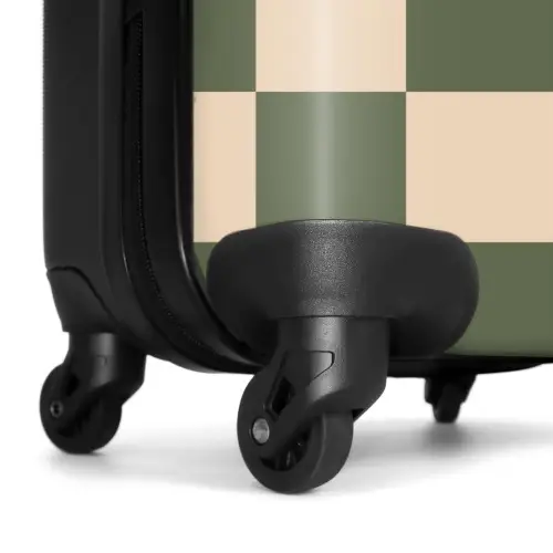 Squares - Groen/Beige NBS - Handbagage koffer - Kinderen Unisex middel -wiel